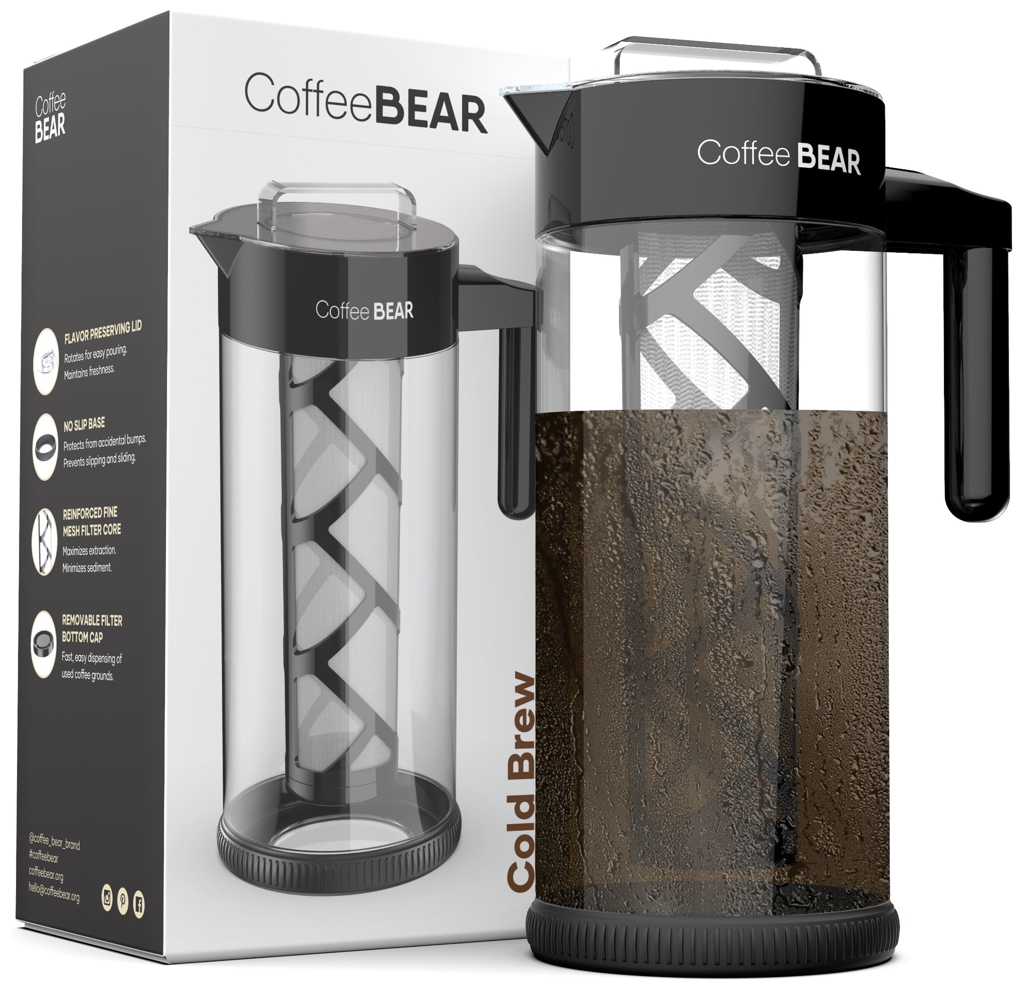 Cold Brew Coffee Makers Borosilicate Iced Coffee Bottle Maker Cold